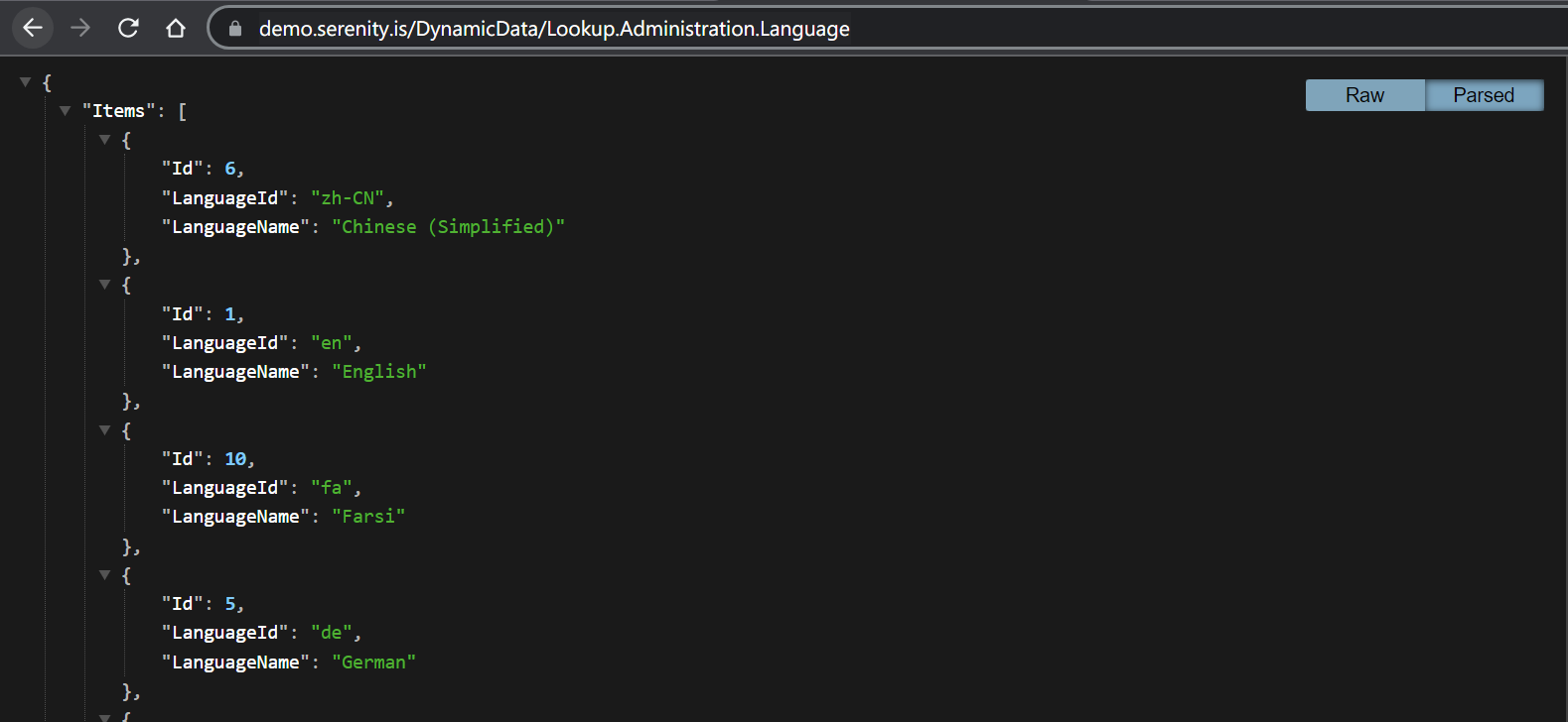 Dynamic Data - Languages