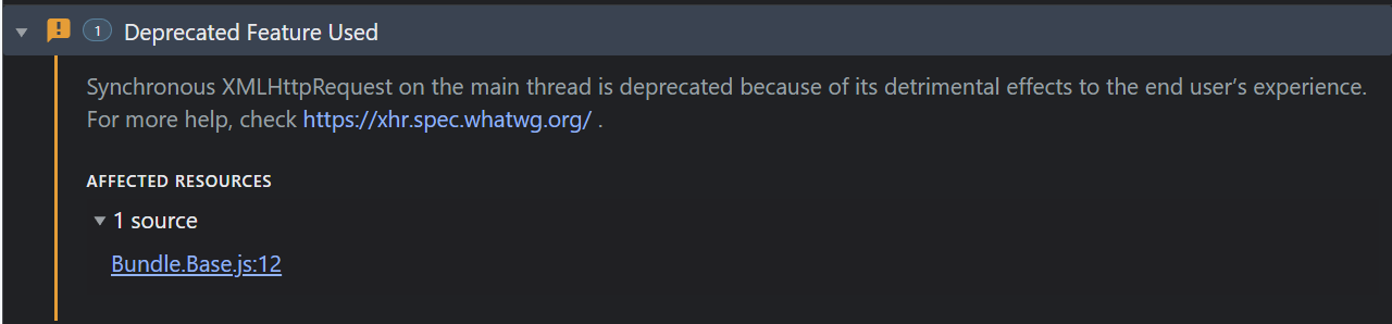Sync request is deprecated