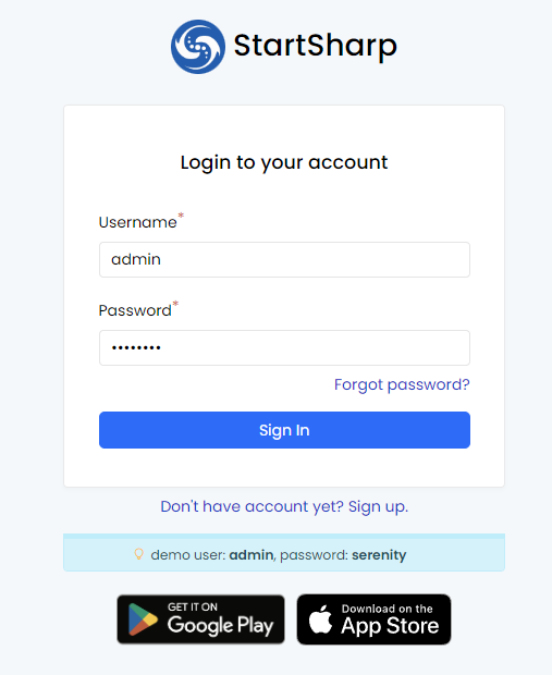 Mobile App Links on Login Page