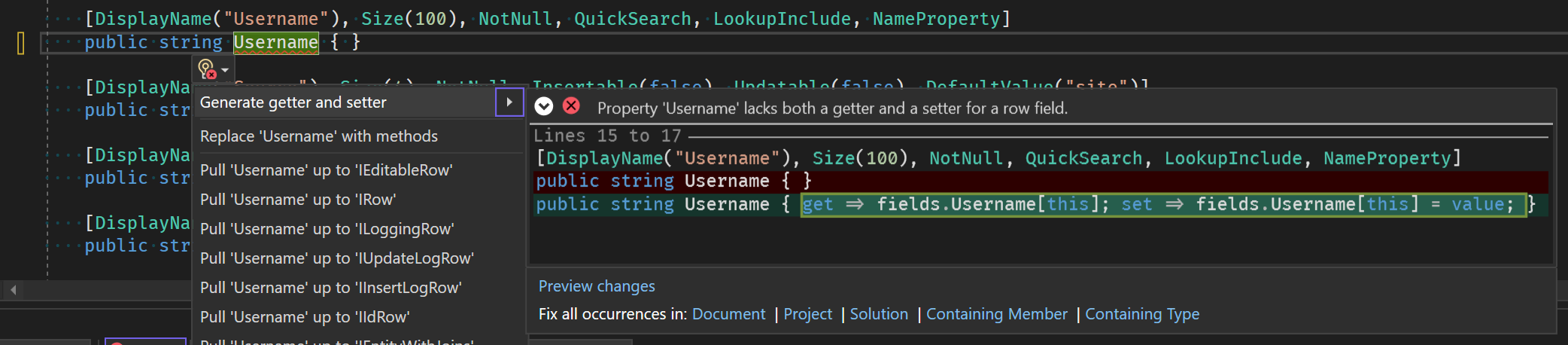 Generate Getter/Setter with Open/Close Braces