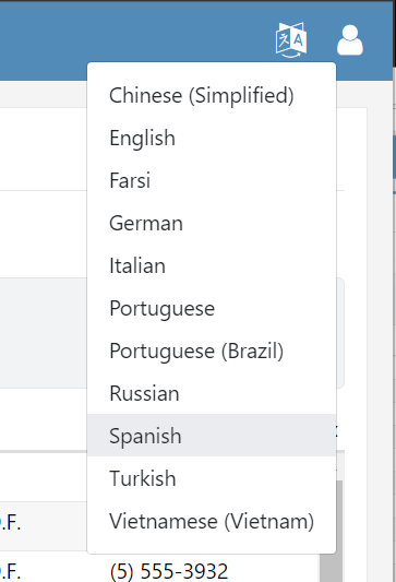 Language Dropdown