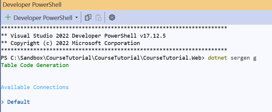 Selecting the Default database connection in Sergen