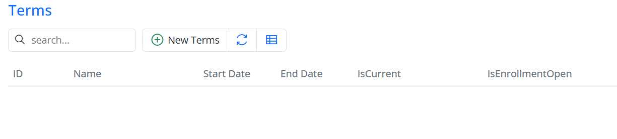 Terms columns renamed to IsCurrent and IsEnrollmentOpen