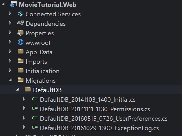 Initial Migration Folder