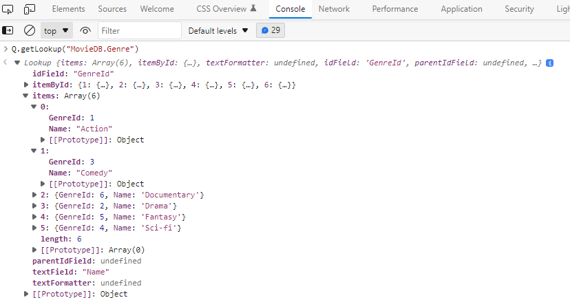 Movies Genre Lookup from Console