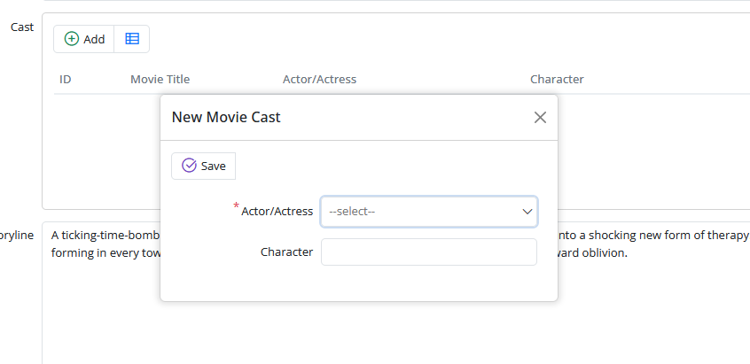 Movie Cast Dialog Narrower