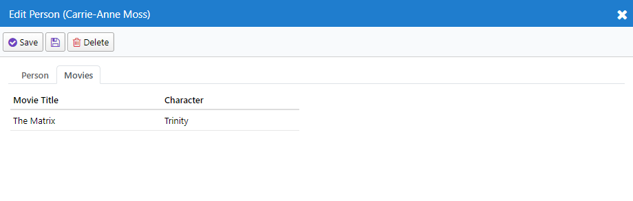 Person Dialog with Movies Filtered