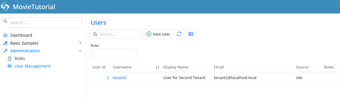  Tenant2  Logged In